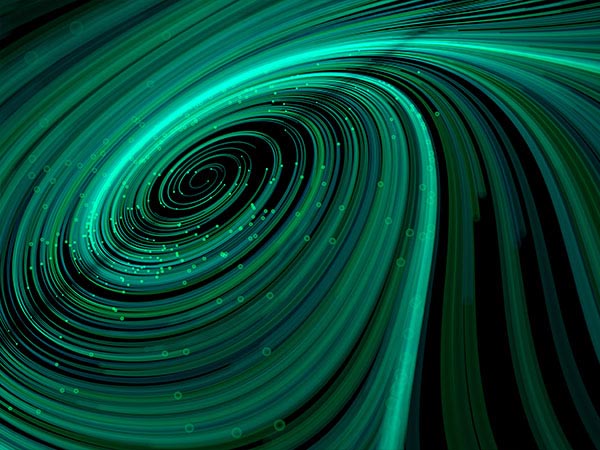 green and black abstract lines spiral