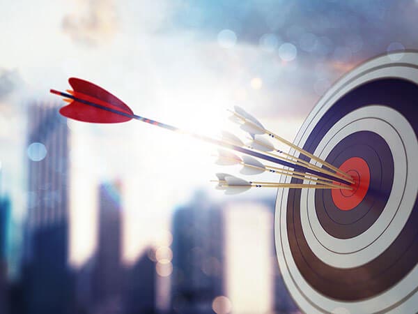 arrows in a bullseye