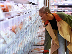 Woman shopping at a grocery store