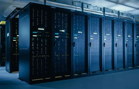 room full of server racks