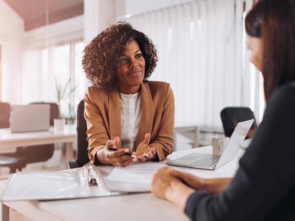 business woman meeting with a client