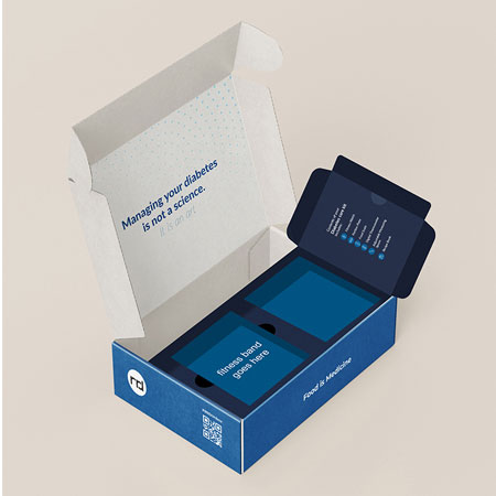 an open navy box with the words managing your diabetes is not a science written inside the lid