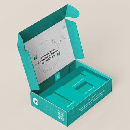 an open teal box with the words telemedicine in the natural evolution of healthcare written inside the lid