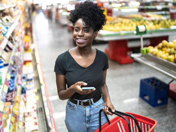 woman shopping at the grocery store
