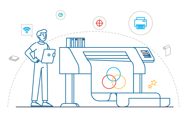 Large format printer producing a specialty coating
