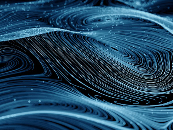 Abstract picture of blue swirls