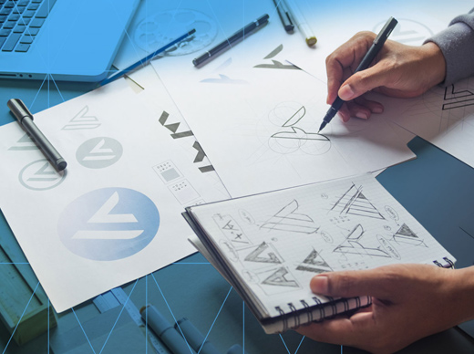 hand sketching logos