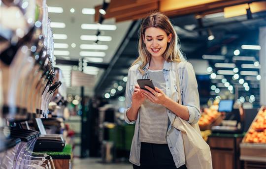 woman on smart phone