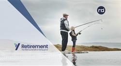 Child fishing with older man, Y logo, RRD logo