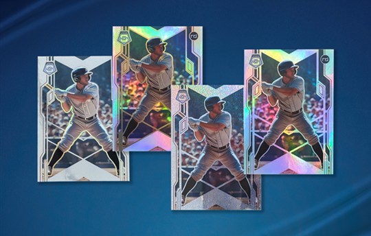 baseball cards with various finishing treatments