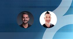 Panos Anadiotis and David Gacsko on a blue background